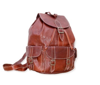 100% handmade high quality genuine leather backpack.