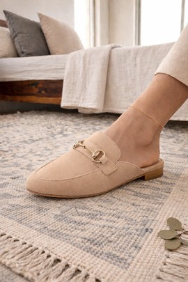 Women's Handmade Moroccan Mules - Suede Pointed Toe Slip On Shoes