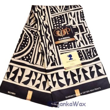 Ndop Bamiléké du Cameroun blanc en coton léger 2 yards