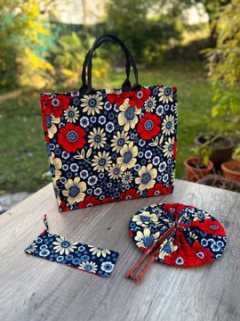 XXL shopping bag “Lomé” wax &amp; rice bag