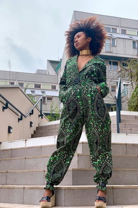 JUMPSUIT Worker Green fabric