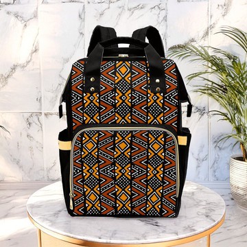 Mud Cloth African Backpack | Black Fashion | Diaper Bag