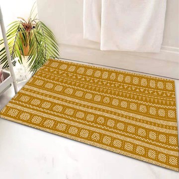 African Colorful Bath Mat Mudcloth Gold Bathroom Rug (LARGER SIZES AVAILABLE)
