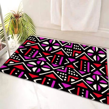 African Tribal Bath Mat Mudcloth Chic Bathroom Rug Pink (LARGER SIZES AVAILABLE)