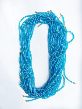 Set of 4 Sea Blue String Beads