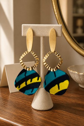 Boucles d'oreilles  en wax doré