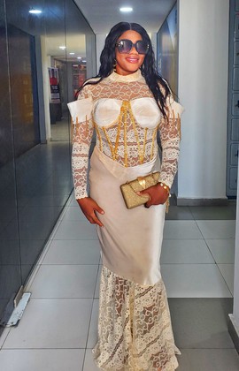 Suri Luxury Beaded Velvet and Lace Corset Dress for Weddings/Special occasions
