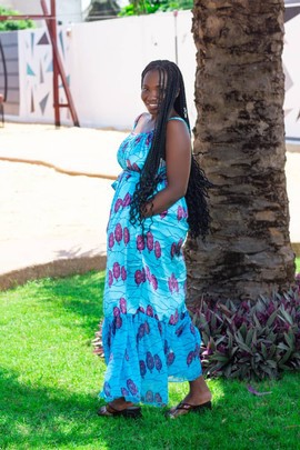 LONG PRINTED SILK DRESS