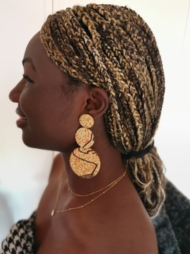 Beige wax earrings