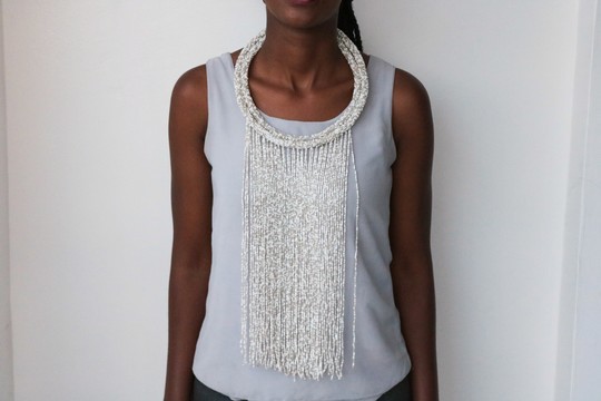 Collier de perles africaines, collier à franges, collier Maasai, collier zoulou