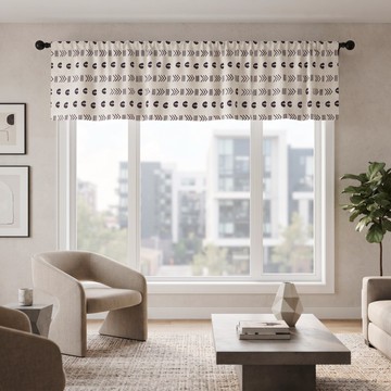 Cowrie African Mosaic Curtain Valance | African Window Décor | Bynelo
