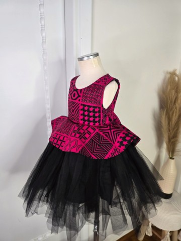 Robe Inaya en tissu wax pour bébé [12 mois à 24 mois ]