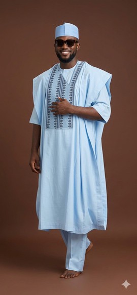 Sky Blue Royal Agbada