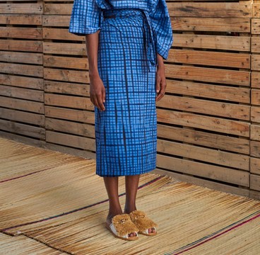 Indigo Tiedye Wrap Skirt