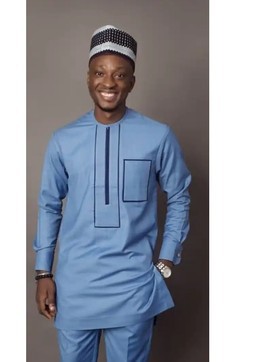 2 pièces, costume traditionnel homme africain avec pantalon assorti