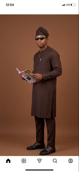 Chocolate Brown Minimalist Kaftan Ensemble