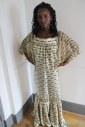 MAXI DRESS / LONG DRESS WITH WAX MOUTH PRINT