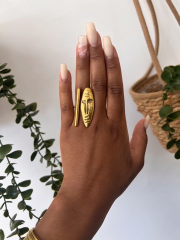 Beautiful bronze ring "Yah"