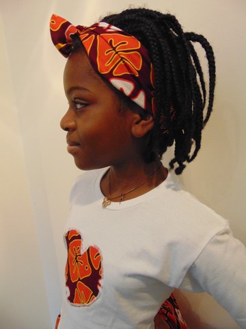 Tee-shirt customisé TUNIQUE-ROBE Fait Main Wax avec Bandeau assorti