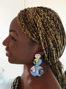 Blue wax earrings 3 levels "blu"
