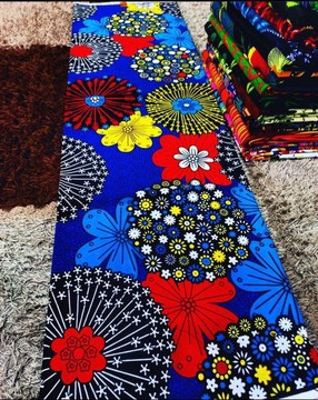 blue  background Ankara fabric, 💯 pure cotton wax