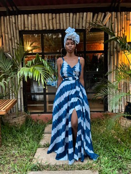 Robe portefeuille cavi bleue