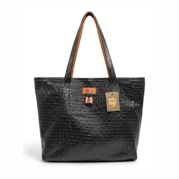 Buuba Black Leather Tote-Large