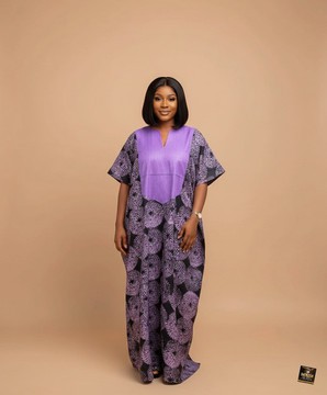 Le caftan long Orchidée de minuit