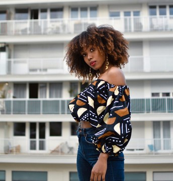 TOP Bardot African fabric Elikya