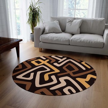Tapis ronds colorés Kuba, motif de tapis circulaire africain (GRANDES TAILLES DISPONIBLES)