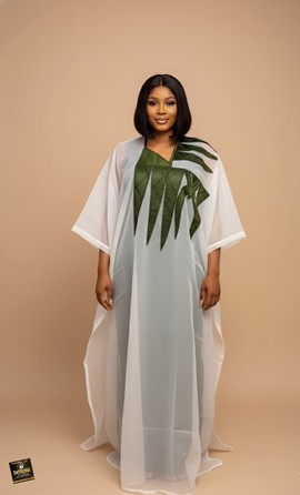 Robe boubou longue en organza