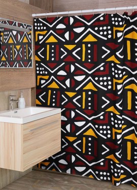Cultural Unique Bath Mat White and Black Bathroom Rug (LARGER SIZES AVAILABLE)