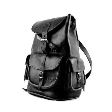 BIG SALE! Genuine Leather Backpack with Red Kilim Handmade by Cuiroma Craftsmen in Morocco