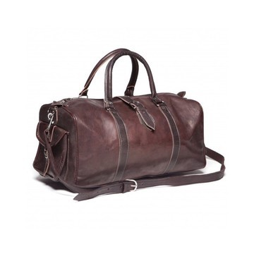 Travel bag in real leather 100% handmade