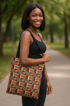 Tote Kente Cloth Bag | Traditional African Fashion | Large Capacity