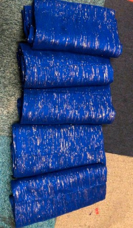 Plain Blue Ashanti Bonwire Kente with Gold shimmer-Hand woven