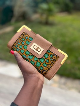 “Lomé” faux leather and wax wallet pouch