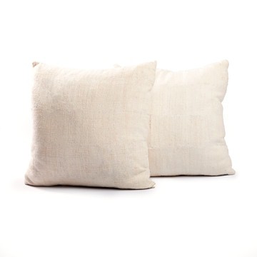 2pcs Handwoven Bogolan Off-white Standard Square Cushion Covers