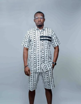 Olawale 2-piece set ( White / Black ) | Ankara Style Dress| African Print Dress| Ankara Fabric