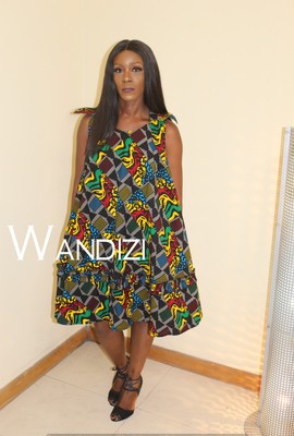 African Print Ankara Flare Dress, Ankara Flare Dress, African Wax Dress. African Women Clothing