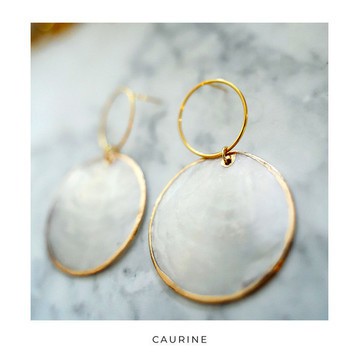 Caurine 🐚Golden gold earrings "Kribi"