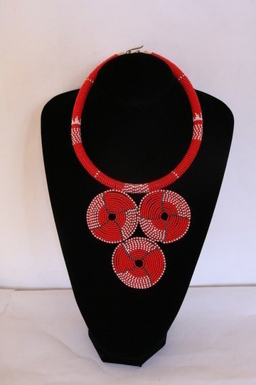 African beaded necklace,  African jewelry, Women jewelry, Pendant necklace