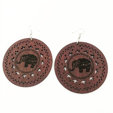 Beautiful pair of wooden earrings