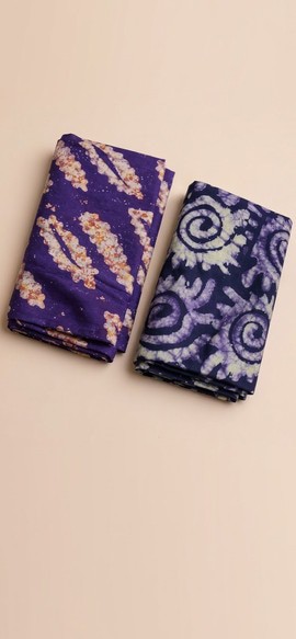Ensemble de tissus en coton | Tissu imprimé à volutes violet vif et bleu marine pour le quilting, les robes et la décoration