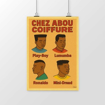 Affiche Murale-Chez Abou coiffure