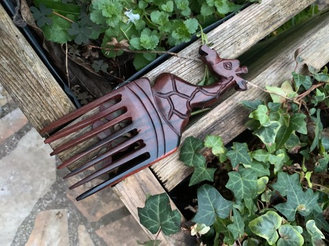 Afro comb ebony "giraffe"