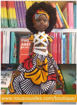 Ilany Colibri Dolls Black Doll - Wedding Wax - Adjustable dress