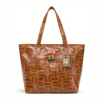 Grand cabas en cuir marron Buuba