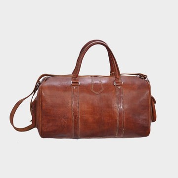 Travel bag in real leather 100% handmade