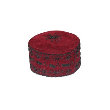 Velvet Stoned Crown Wedding Hat,  Traditonal Beaded Cap, African Mens Hat, African Wedding Hat